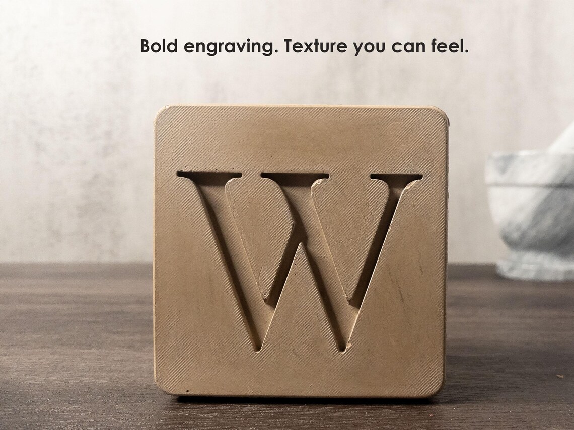 Modern Initial Bookend – Personalized Concrete Gift for Him, Custom ...