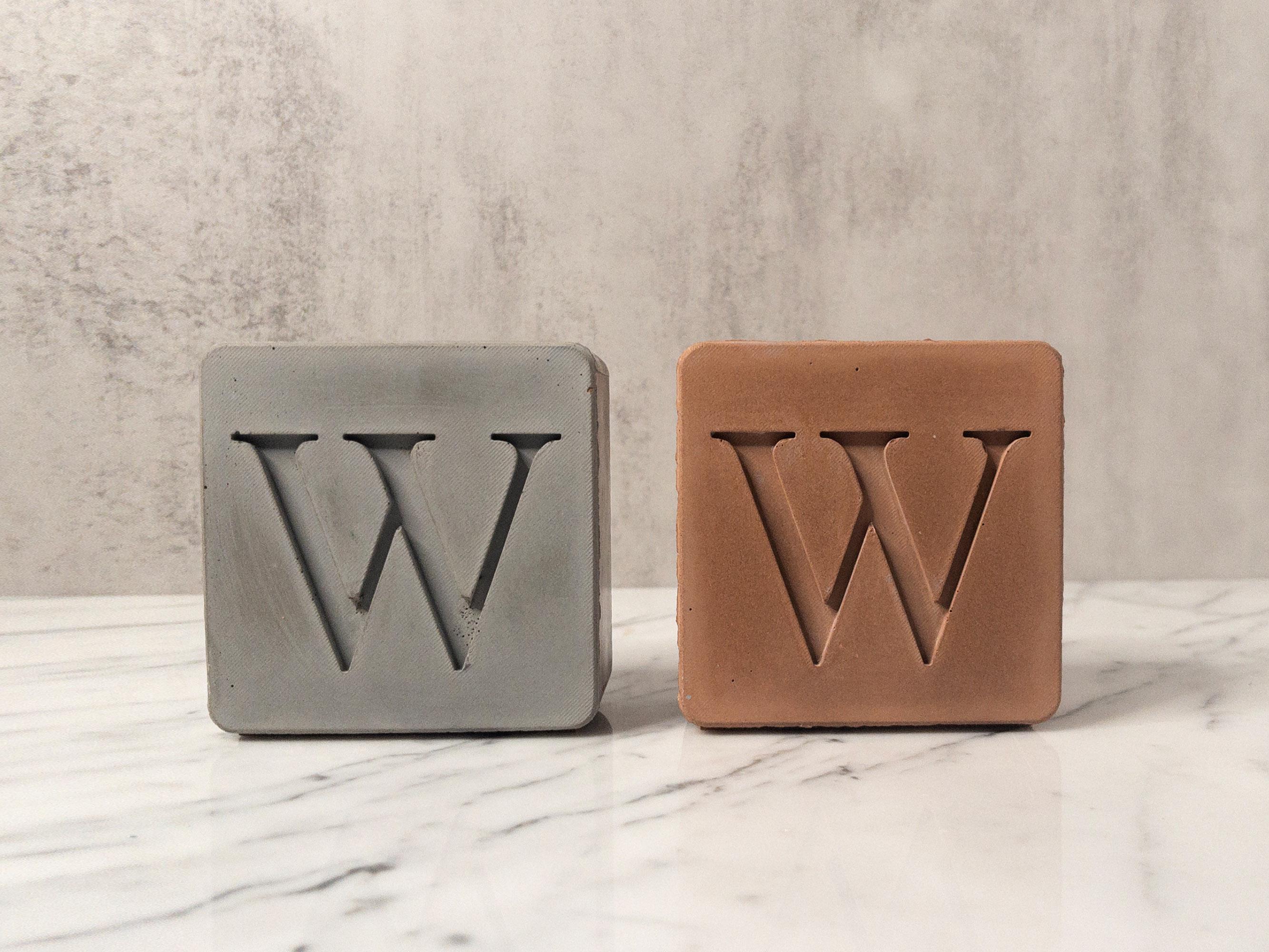 Modern Initial Bookend – Personalized Concrete Gift for Him, Custom ...
