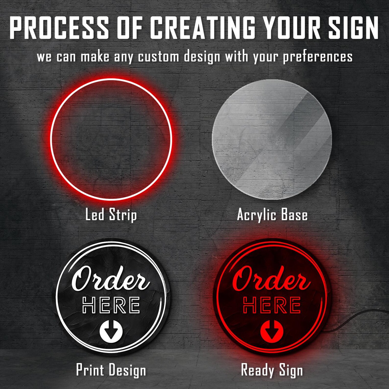 Order Here Neon Sign, Order Here Light up Sign, Shop Neon Sign, Neon ...