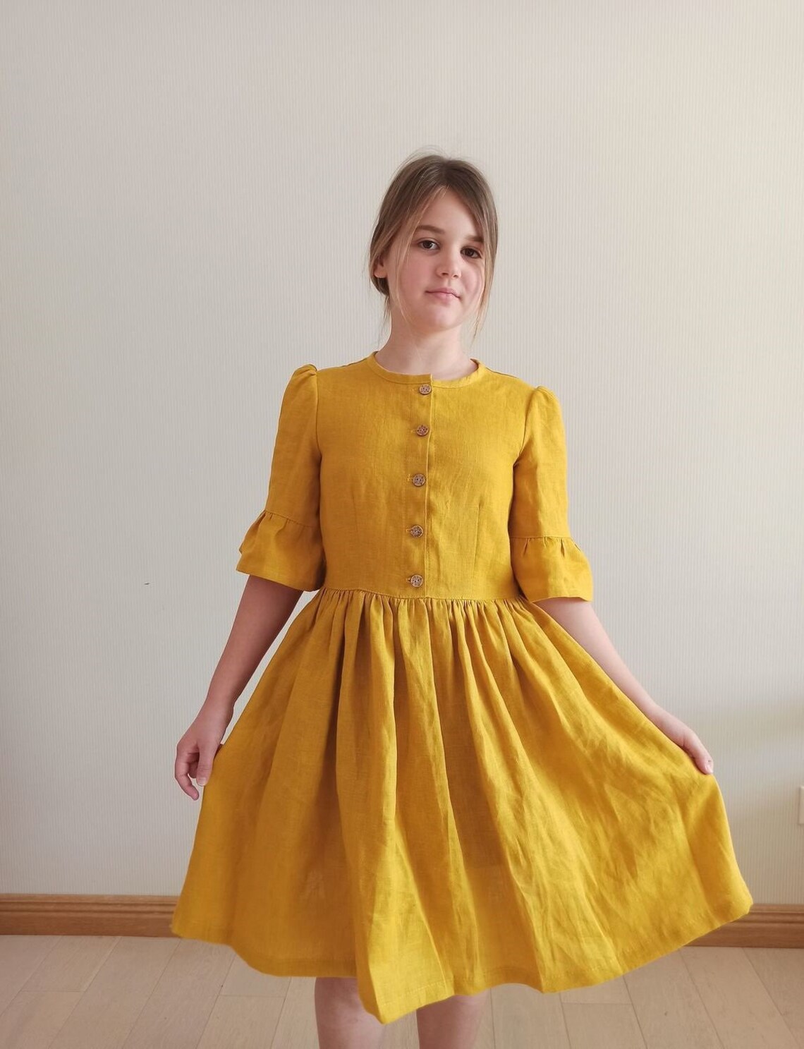 Linen girl dressLinen clothing girlBaby girl dress Etsy