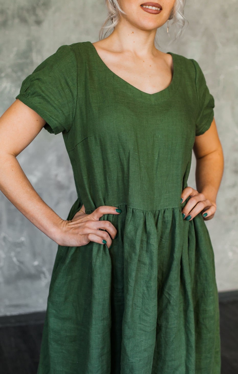 Loose Linen Dress Linen Dress With Pockets High Waisted Etsy