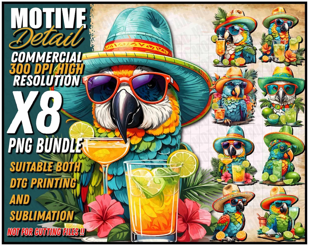 Bundle Parrot PNG, Margaritaville, Margarita PNG, Colorful Parrot, Cocktail, Funny Shirt, Png ...