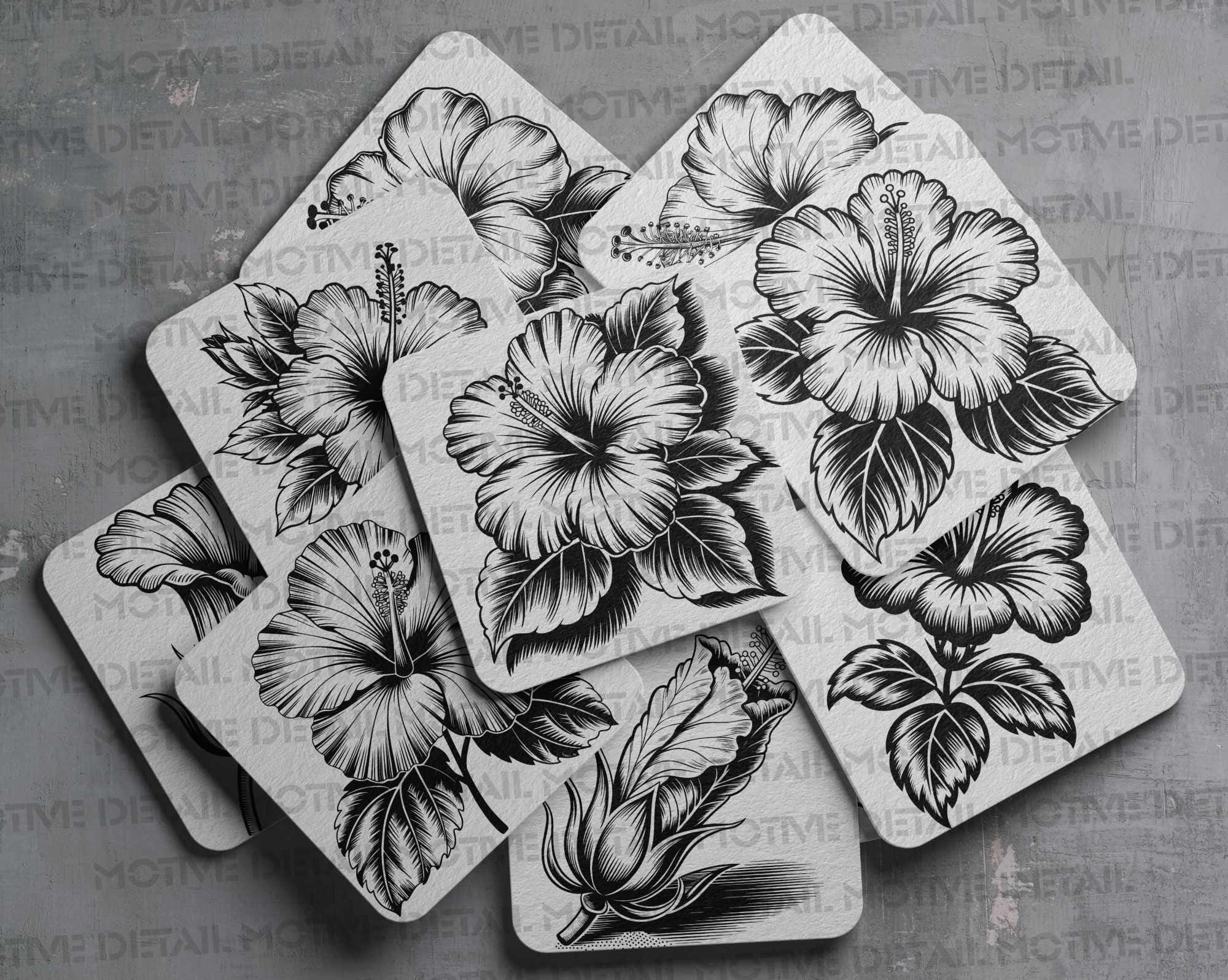 Tropical Hibiscus Flower SVG Bundle, Hawaiian Floral Clipart, PNG Files ...