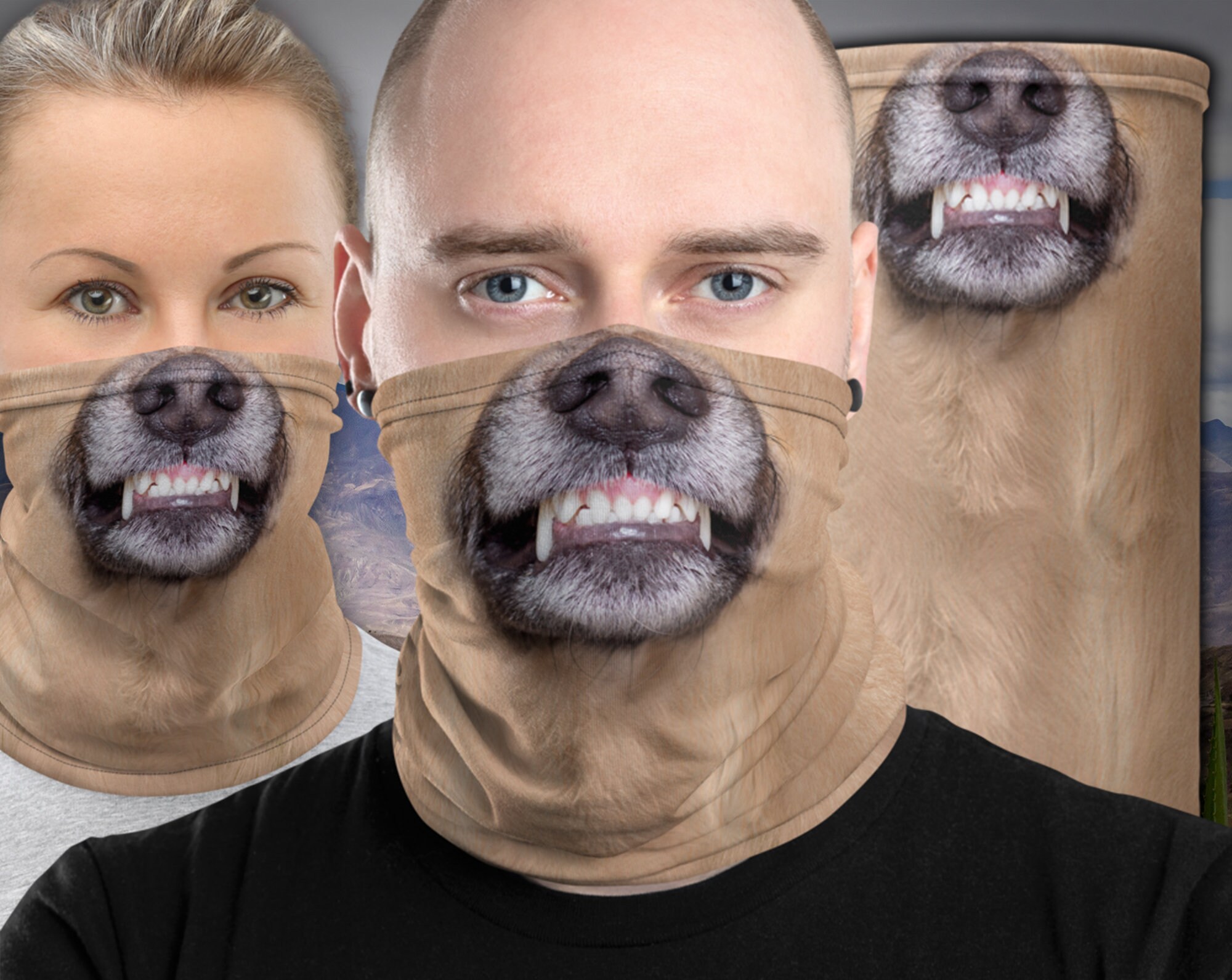 Wütende Chinook Hund Gesicht Abdeckung Hals Gaiter 002109 Etsy