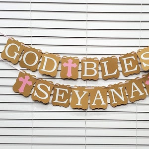 God Bless Banner, Baptism Banner, Christening Banner, First Communion Banner, God Bless, Photo Prop