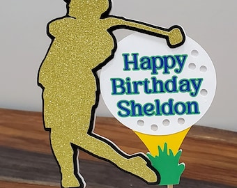 Golf Cupcake Topper and Cake Topper – Golf Party Decorations | Tee, Ball and Club Designs | Fully Assembled