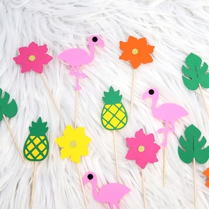 Tropical Flamingo Cupcake Topper – Pink Flamingo Party Decoration