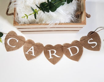 Rustic Burlap “CARDS / GIFTS” Banner  | Wedding Reception Decor