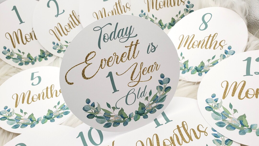 Monthly Milestone Cards for Baby Photos, Newborn Milestone Signs, Baby ...