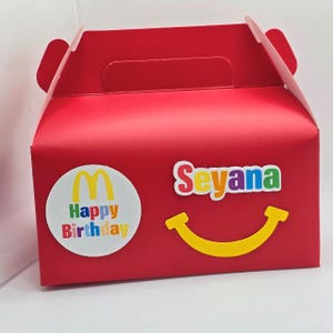McDonald&#39;s Party Favor Box – Custom Happy Meal-Inspired Treat Boxes-Themed Party Favor Boxes – Custom Gable Boxes for Events