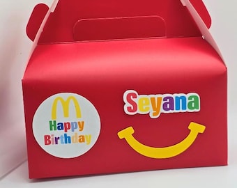 Fast Food Party Favour Box – Custom Happy Meal-Inspired Treat Boxes-Themed Party Favour Boxes – Custom Gable Boxes for Events