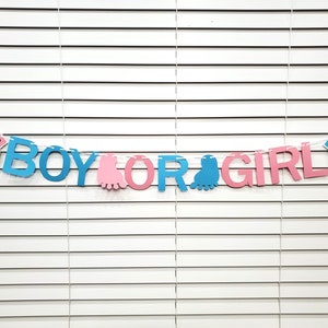 Boy or Girl? – Gender Reveal Banner – Baby Shower Decoration