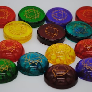 Chakra set - domed or flat - customizable & handmade