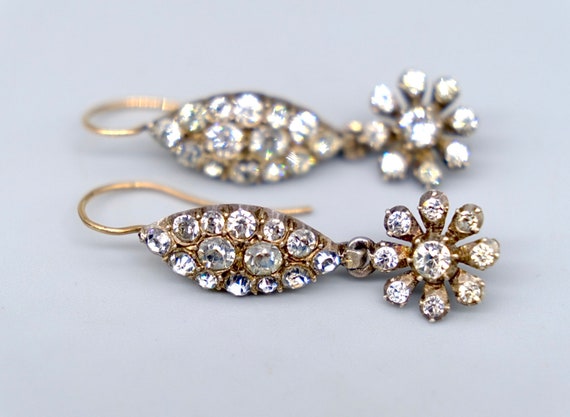 A wonderful pair of antique silver paste earrings… - image 1
