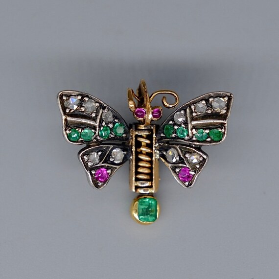 The most fabulous little antique flutter pin, set wit… Gem