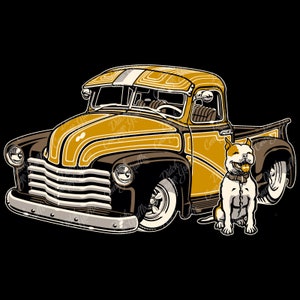 1952 3100 PickUp Truck Cartoon - digital vector file - PMS colors