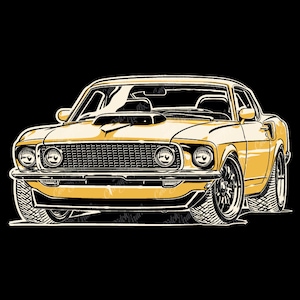 1969 Mustang Muscle Car - digital vector file - PMS colors