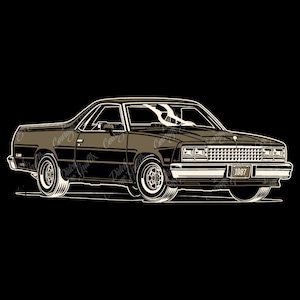 1987 El Camino - digital vector file - PMS colors
