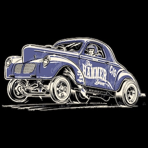 1940 Gasser Drag Racer - digital vector file - PMS colors