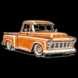1955 Apache Stepside Pickup Truck - archivo vectorial digital - Colores PMS