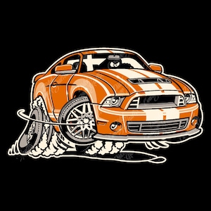 2014 Shelby Mustang Cartoon - digital vector file - PMS colors