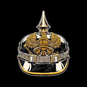 WW1 German Spiked Leather Helmet Pickelhaube - digital vector file - PMS colors