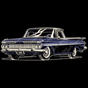 1959 El Camino Classic - digital vector file - PMS colors