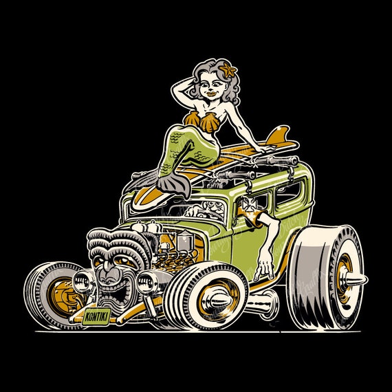 Hot Rod Cartoon Art Vehicle Cartoon Commission Hotrod Style | Pronk