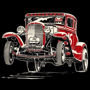 1930 Coupe Drag Racer Gasser - digital vector file - PMS colors