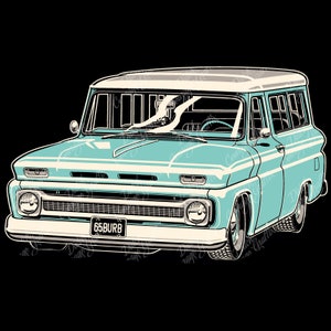 1965 Suburban Lowered Wagon - digital vector file - PMS colors