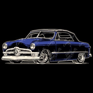 1950 Custom Shoebox Convertible - digital vector file - PMS colors