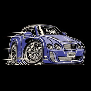 Continental Super Sports Convertible Cartoon - digital vector file - PMS colors