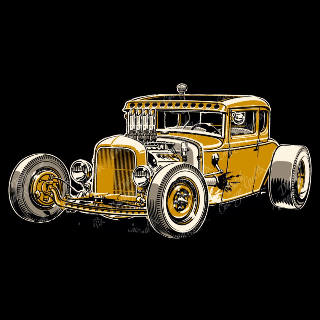 Rat Rod Engine Vector 1930 Coupe Hemi Rat Rod - Digital Vector File - PMS Colors - Etsy