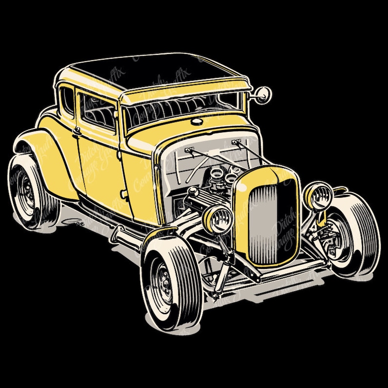 Hot Rod Vector File Piper 1931 Model A Hot Rod - Digital Vector File - PMS Colors - Etsy