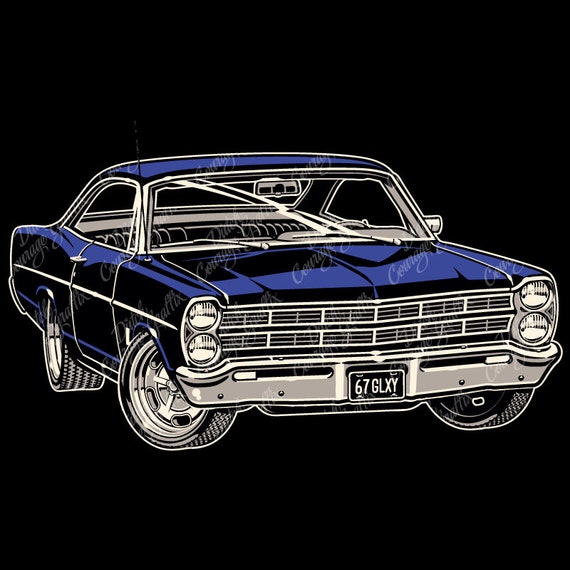 1967 Galaxie 500 Muscle Car - Digital Vector File - PMS Colors