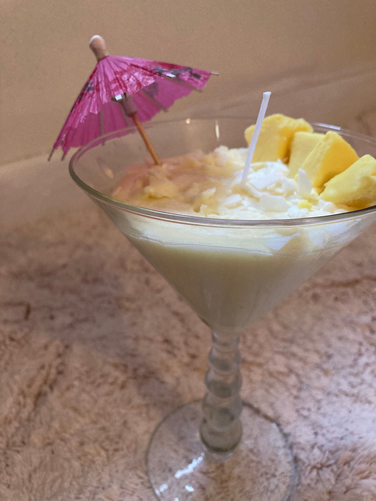 HANDMADE Pina Colada Candle in HANDPAINTED Glass Goblet Etsy