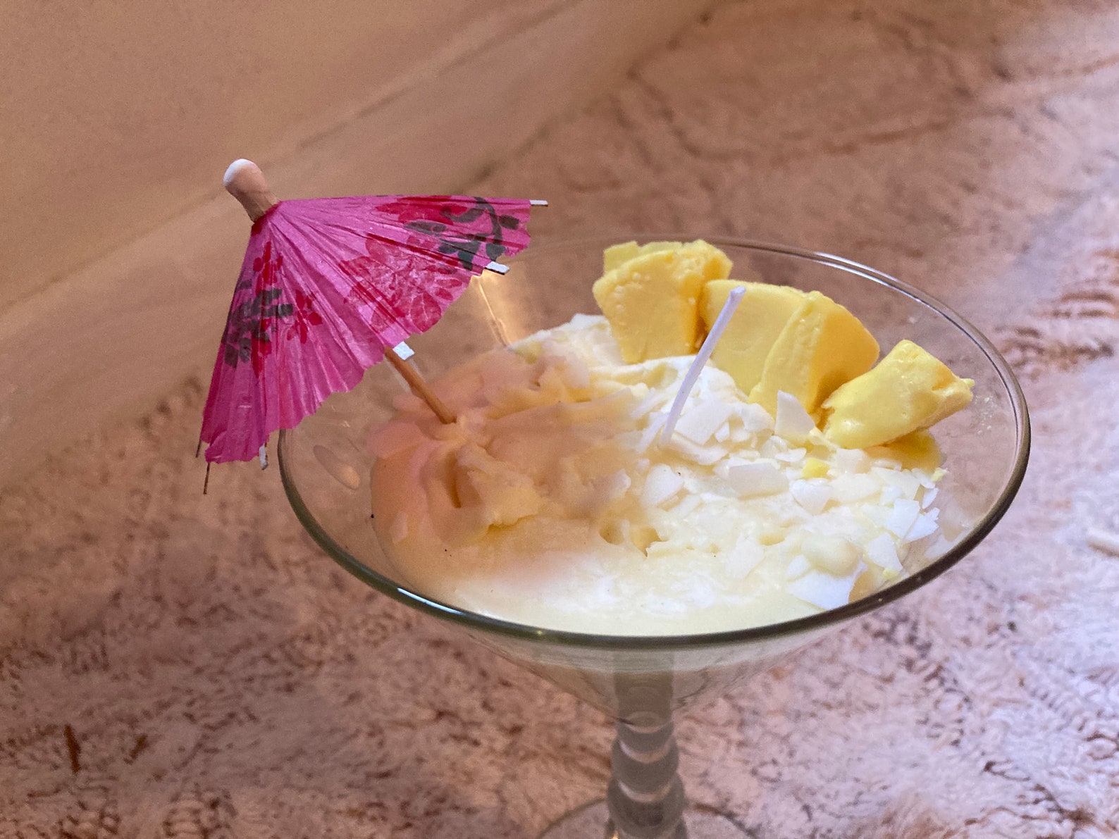 HANDMADE Pina Colada Candle in HANDPAINTED Glass Goblet Etsy
