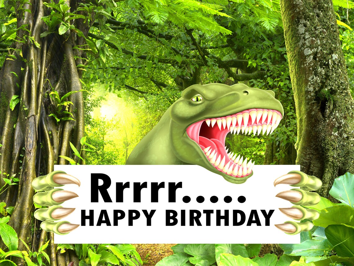 TRex Dinosaurier Geburtstagskarte DinosaurierKarten Etsy