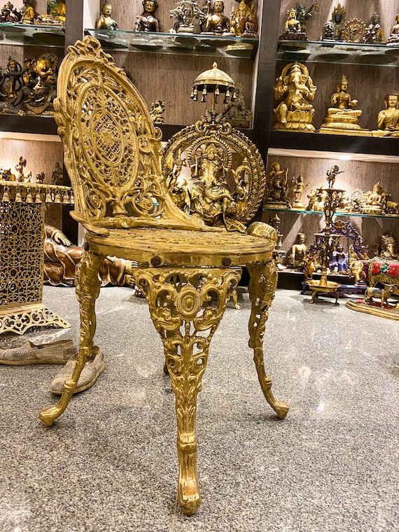 Big Size Solid Brass Chair .indian Home Decor . Royal Homes . Corner Chair  . Decorative Chair . -  Hong Kong