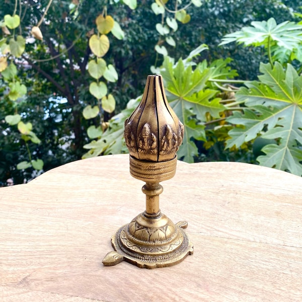 Brass Diya . Vintage Brass Diya. Lotus petal shaped Diya's . Oil lamp .