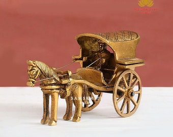 Brass Vintage horse carriage showpiece . Home decor . Gift . Mother’s Day gift.decorative item . Birthday gift .