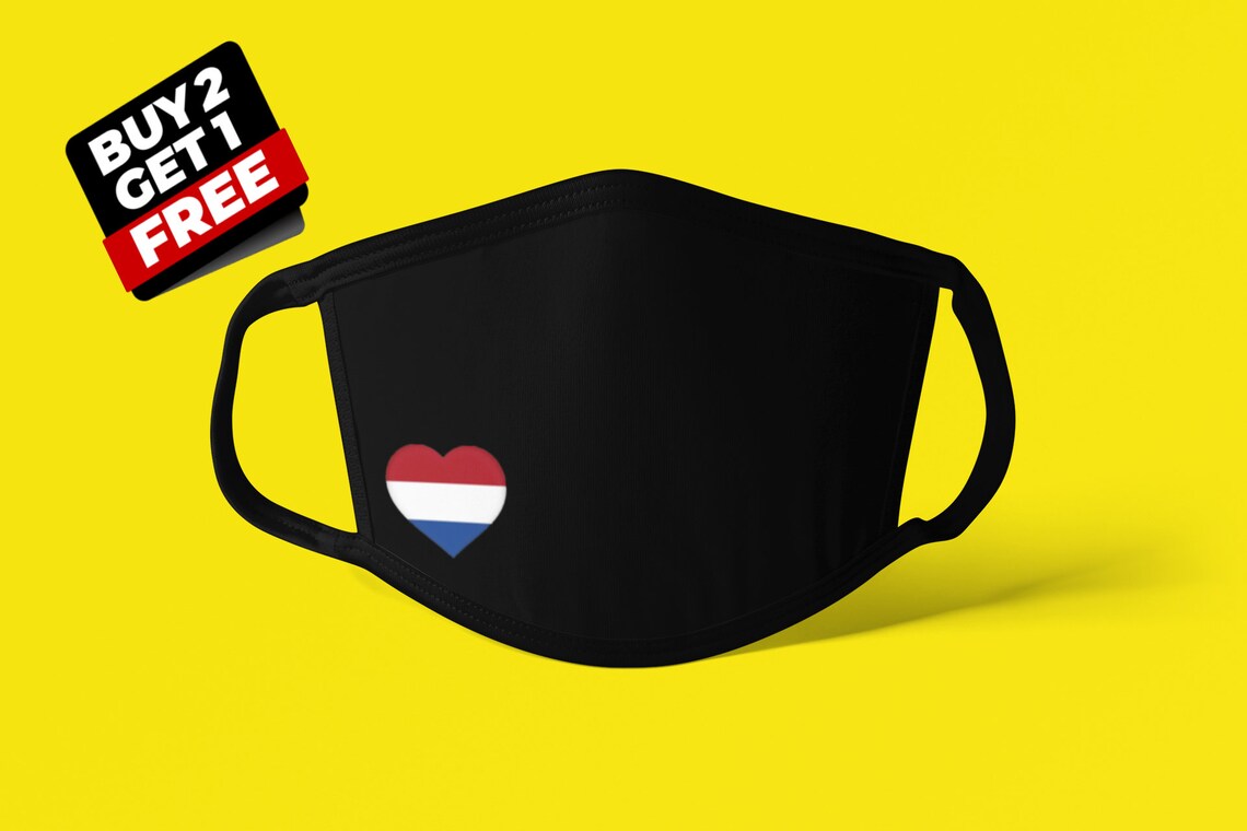 Netherlands flag Face Mask Black Washable Reusable Cotton Etsy