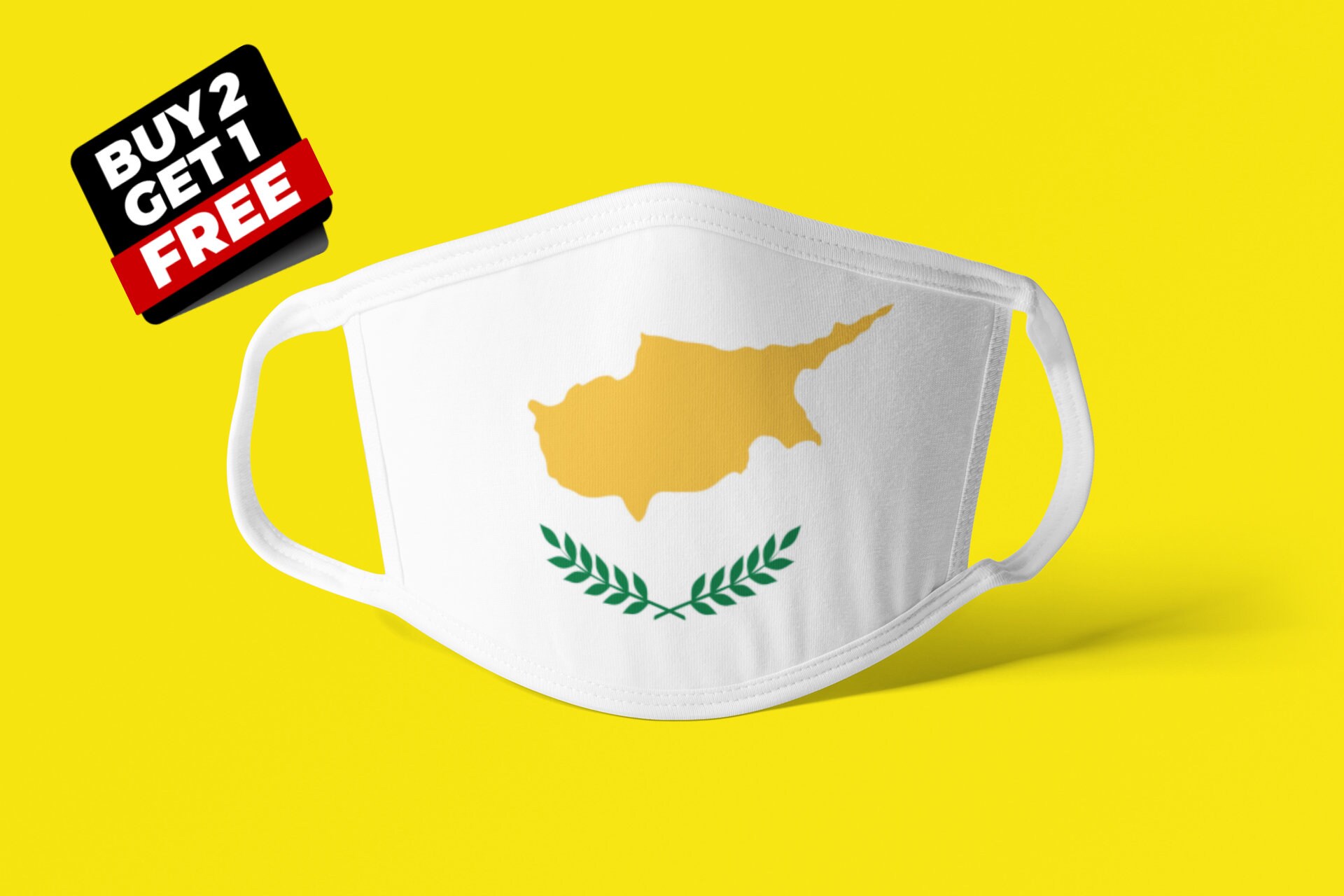 Cyprus flag Face Mask Premium Breathable Soft Cotton Fabric Etsy