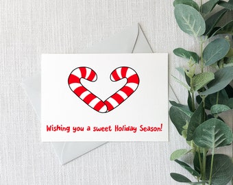 Cartolina di Natale Candy Cane, cartolina di Natale, download digitale, download istantaneo, cartolina d'auguri
