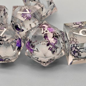 Dark Starry Sky Liquid Core DnD Dice Set, Unique Dungeons and Dragons Dice Set for Gifts, Mystical RPG D&D Dice Gift
