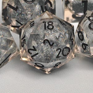 Black liquid core dice set , liquid core d and d dice for dnd gifts ,New dragon resin liquid dice, rpg dice set, dragon d&d dice