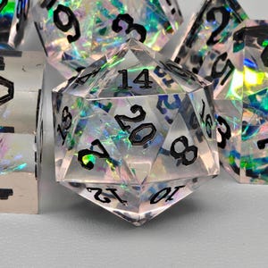 Transparent Dnd Dice Set Resin Dice For Role Playing Games Sharp Edge Dice DND Gift D&D Dice Set for Dungeons and Dragons