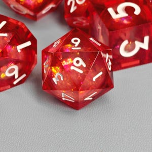 Red Blood Demon Liquid Core Dice Set for Role Playing Games, Galaxy Dungeons and Dragons Dice Set for Gifts, RPG Liquid Core D&D Dice Set