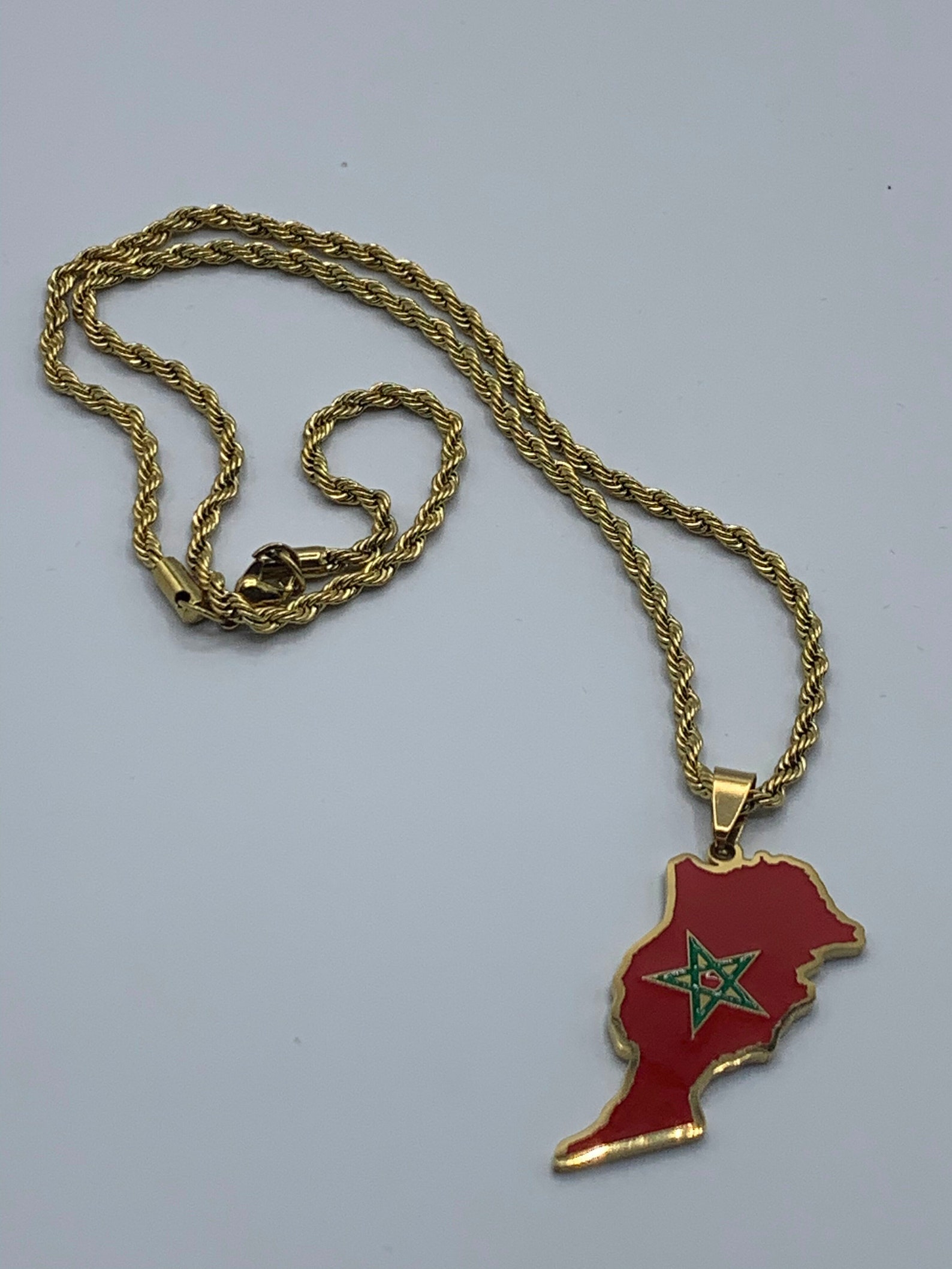 Morocco country Necklace Etsy
