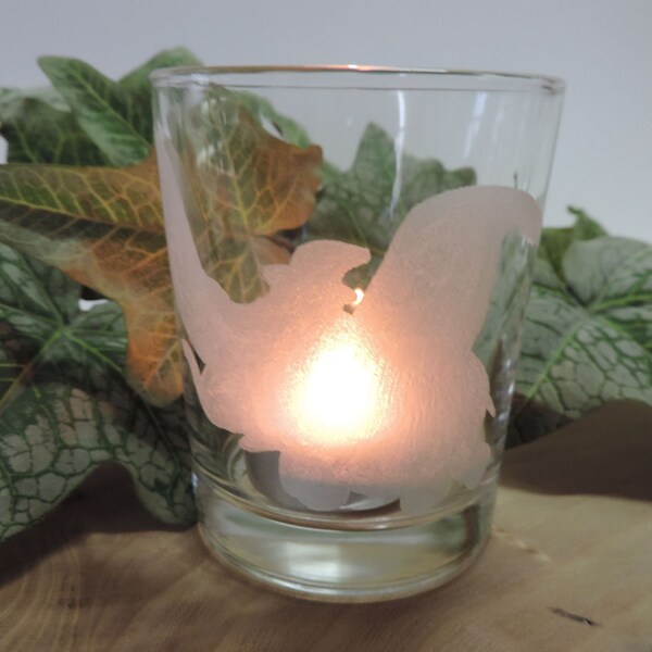 Teelicht Glas graviert mit Dumbo Dekoglas Trinkglas Muttertags Geschenk Unikat Handgemacht Party Glas